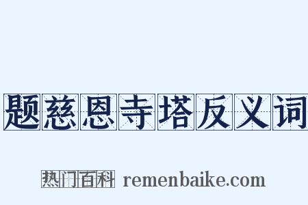题慈恩寺塔反义词是什么意思的图片
